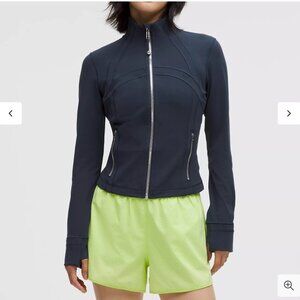 Lululemon Define Cropped Jacket Nulu‎ True Navy/Mirror Silver sz 8 NWT